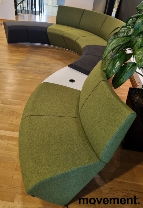 Solgt!Stor modulsofa i grå / grønntoner, - 7 / 7