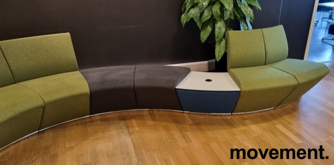Solgt!Stor modulsofa i grå / grønntoner, - 4 / 7