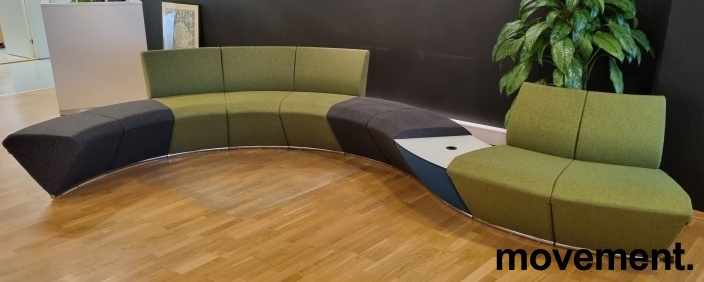 Solgt!Stor modulsofa i grå / grønntoner, - 2 / 7