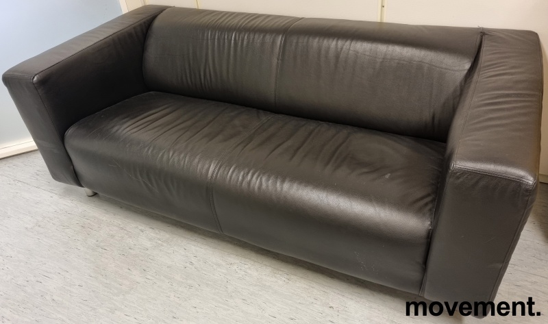 Solgt!IKEA Klippan 2-seter skinnsofa i - 2 / 3