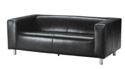 Solgt!IKEA Klippan 2-seter skinnsofa i - 1 / 3