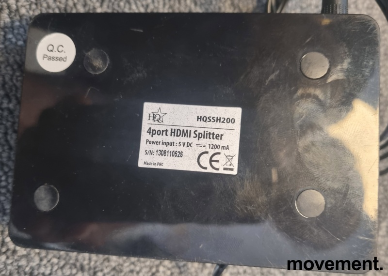 Solgt!HDMI-splitter, fra 1 kilde til 4 - 4 / 4