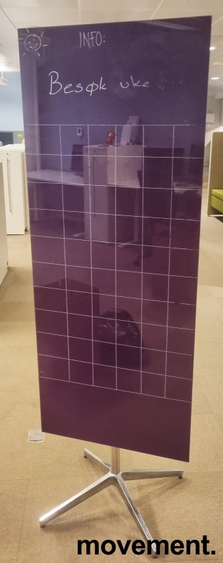 Solgt!Whiteboard på stativ, lilla glass, - 3 / 3