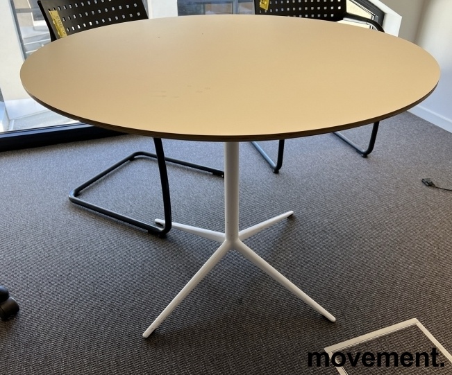 Solgt!Rundt møtebord i hvitt, Ø=100cm, - 1 / 5