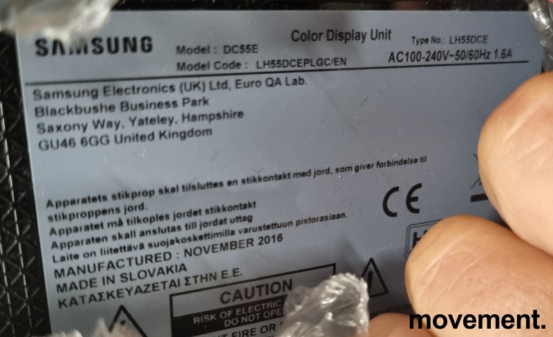 Solgt!Signage-skjerm: Samsung DC55E, - 2 / 2