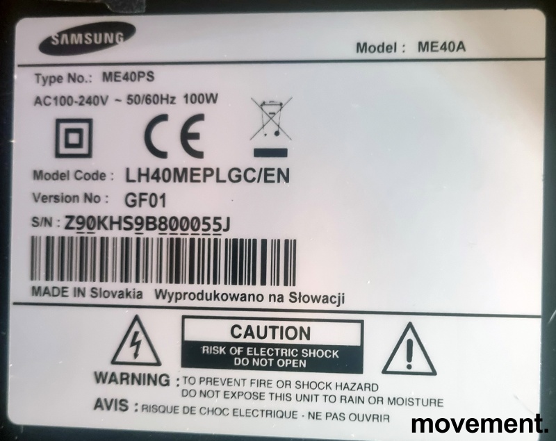 Solgt!Samsung ME40PS, 40toms Public - 3 / 3