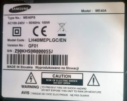 Samsung ME40PS, 40toms Public Display-skjerm, FULL HD, pent brukt