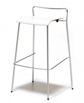 Barkrakk / barstol i hvitt/krom Piiroinen, Chip B, sittehøyde 76cm, pent brukt