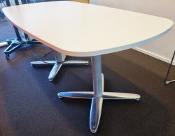 Kompakt møtebord i hvitt / grått, Kinnarps T-serie, 180x90cm, passer 6personer, pent brukt