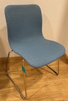 Konferansestol fra Offecct, modell Cornflake i blåmelert ullstoff / krom meieben, pent brukt