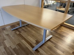 Kompakt møtebord i bøk finer / grått  fra Svenheim, 180x100cm, passer 4-6 personer, pent brukt