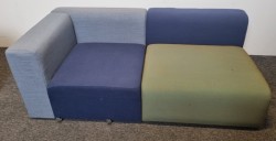 HAY Design-sofa, to moduler i flerfarge, modell Mags 184cm bredde, pent brukt