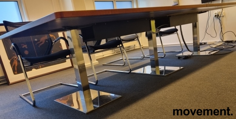 Solgt!Møtebord i beige linoleum, - 4 / 8