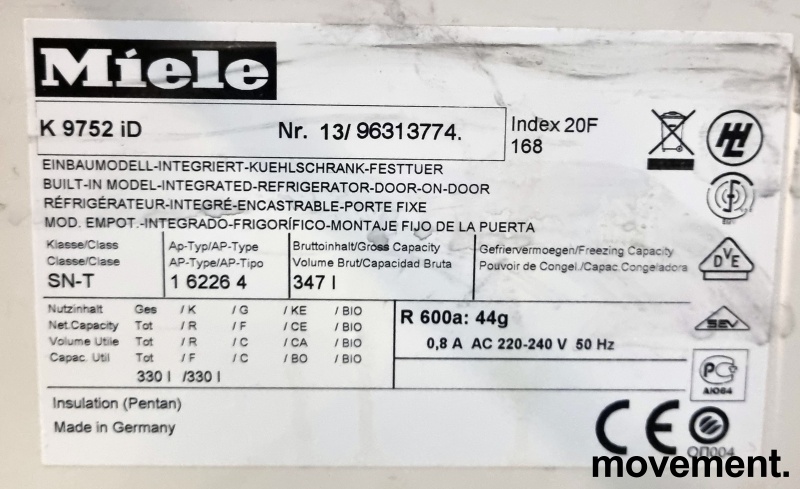 Solgt!Miele K9752iD kjøleskap ferdig - 3 / 3