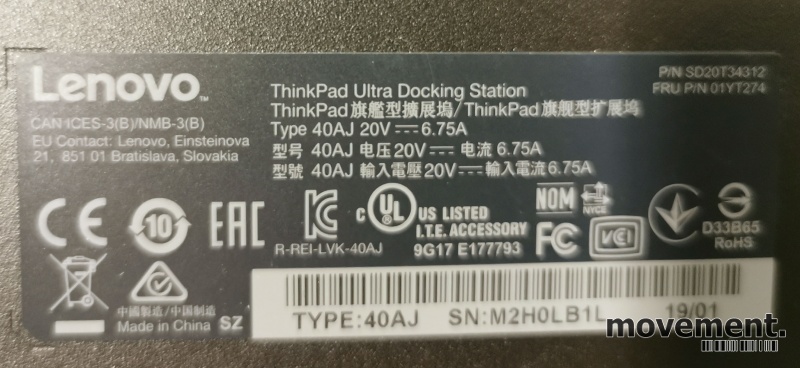 Docking til Lenovo Thinkpad bærbar - 4 / 5