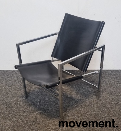 Solgt!Artig loungestol / lenestol i krom - 1 / 6