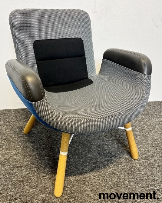 Solgt!Stilig loungestol i blåfarger / eik - 1 / 3