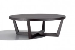 Rundt loungebord / sofabord fra Andreu World, UVES serie, brunsort, Ø=120cm, H=42cm, pent brukt