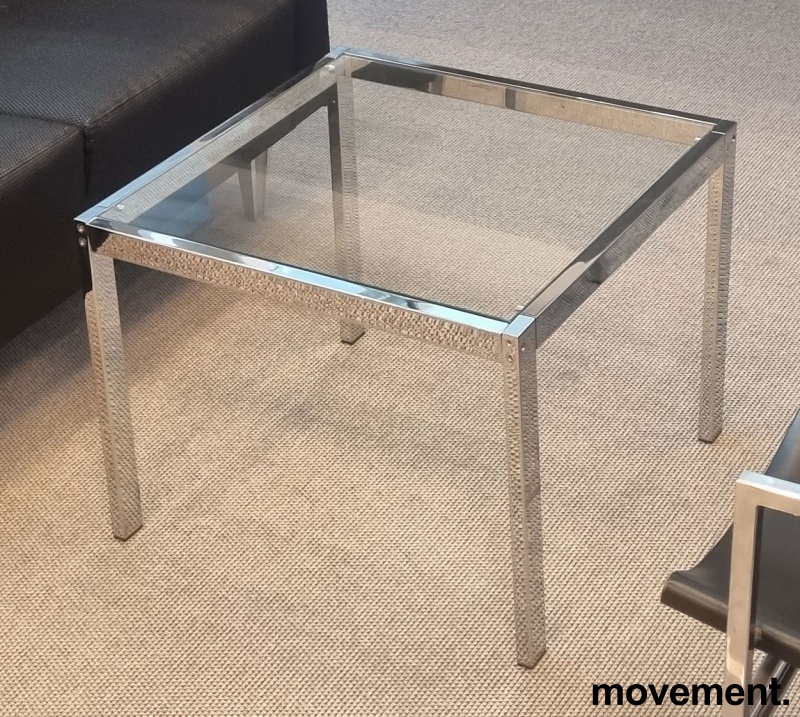 Solgt!Lavt 60x60cm glassbord / Loungebord