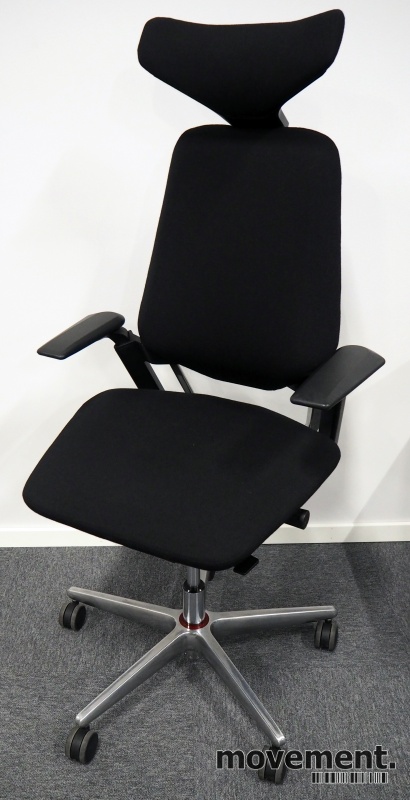 Solgt!Savo S3 kontorstol i sort stoff med - 2 / 3