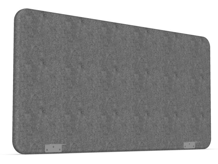 Bordskillevegg i grått stoff fra