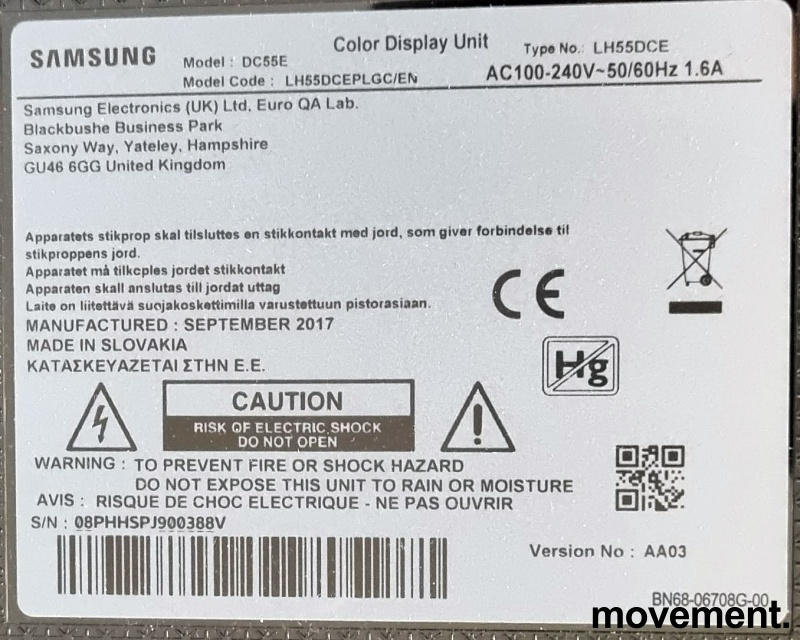Solgt!Signage-skjerm: Samsung DC55E, - 2 / 3