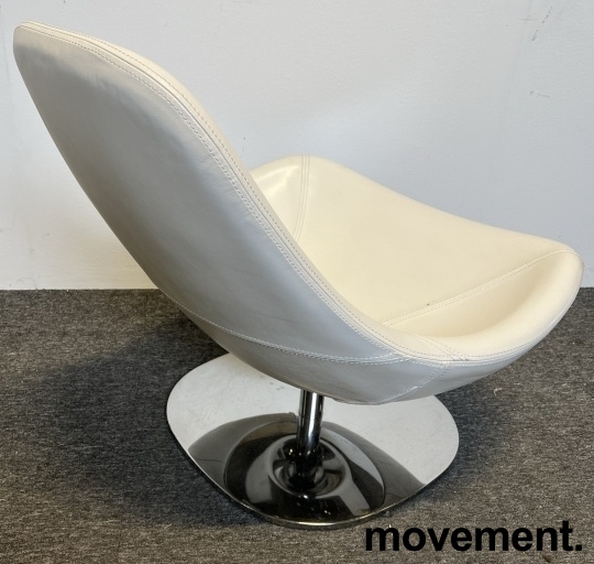 Solgt!Loungestol i hvitt skinn / krom fra - 2 / 2