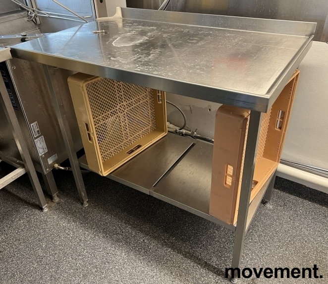 Solgt!Arbeidsbenk i rustfritt stål, 110cm - 1 / 2