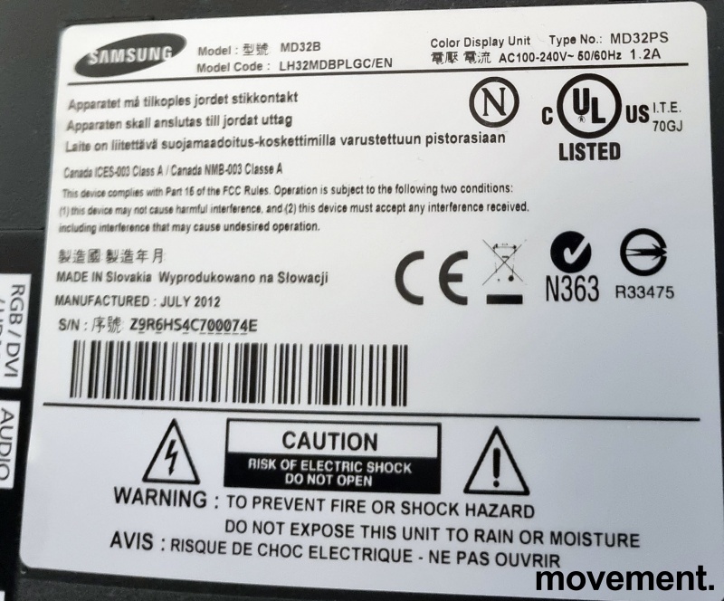 Solgt!Signage-skjerm: Samsung 32toms, - 2 / 2