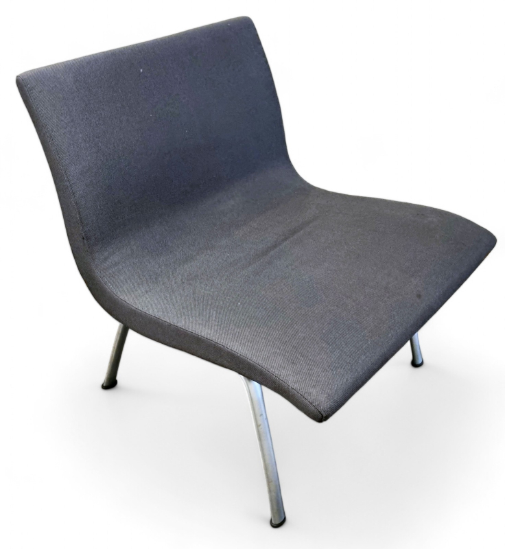 Loungestol i grått / satinert stål,