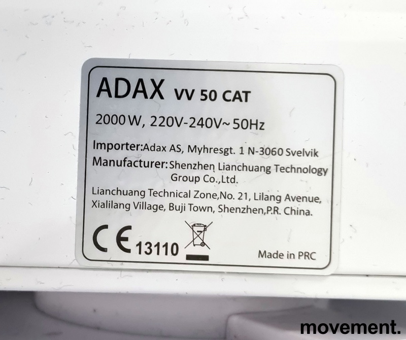 Solgt!Vifteovn i hvitt fra Adax, modell - 4 / 4