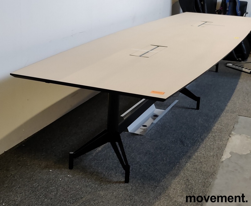 Solgt!Møtebord i lys beige linoleum, - 1 / 6