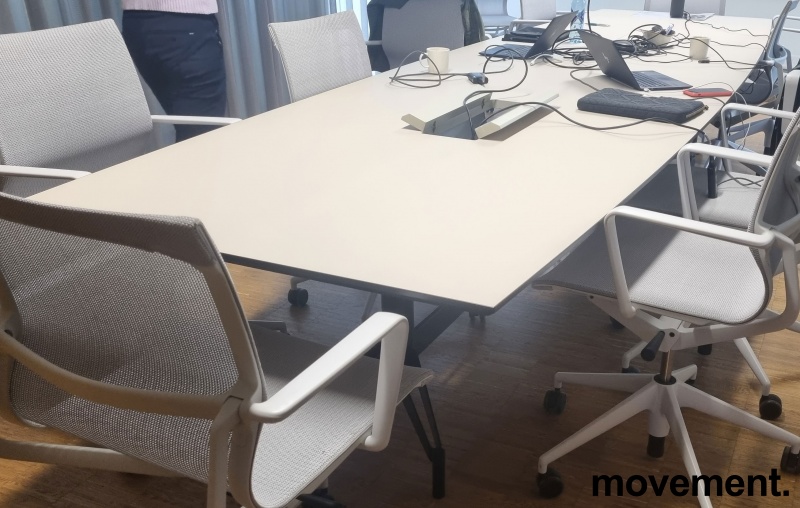Solgt!Møtebord i lys beige linoleum, - 3 / 6