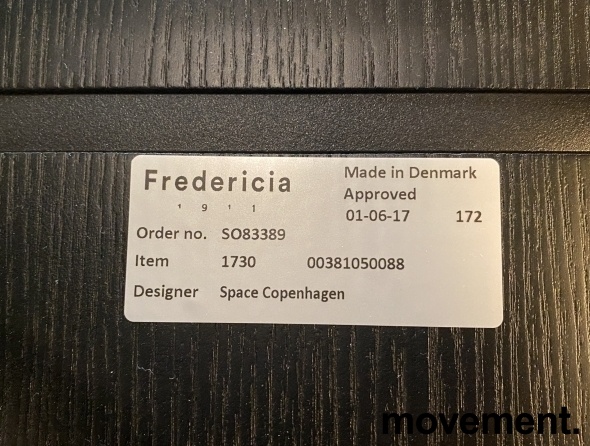 Solgt!Barstol fra Fredericia i sort skinn - 5 / 5