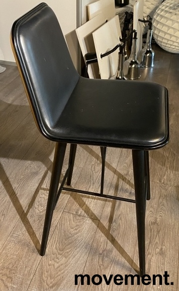 Solgt!Barstol fra Fredericia i sort skinn - 3 / 5