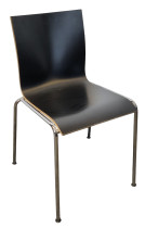 Konferansestol / kantinestol fra Engelbrechts, modell Chairik 101 i sort/krom, pent brukt
