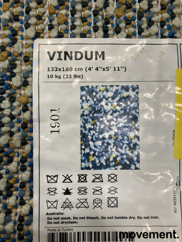 IKEA Vindum gulvteppe i blågrønt, - 3 / 3