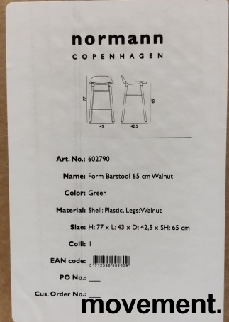 Solgt!Normann Copenhagen barstol, modell - 5 / 5
