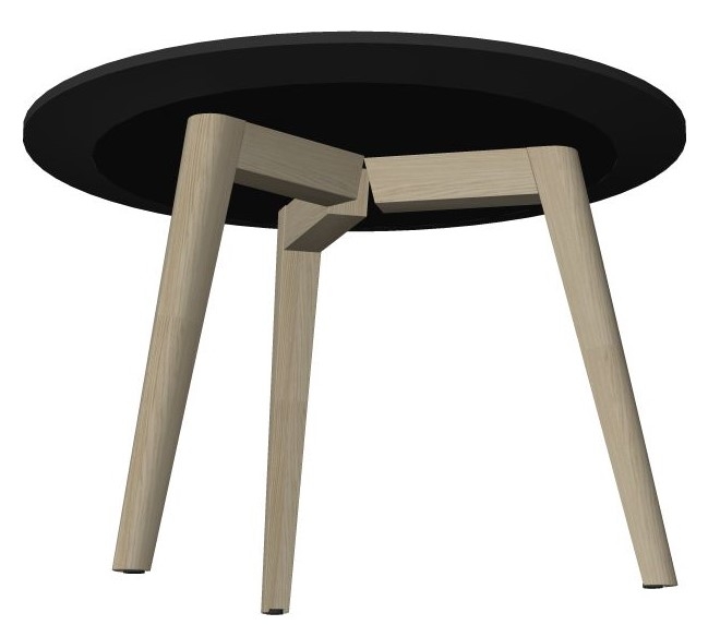 Rundt loungebord / sofabord i sort