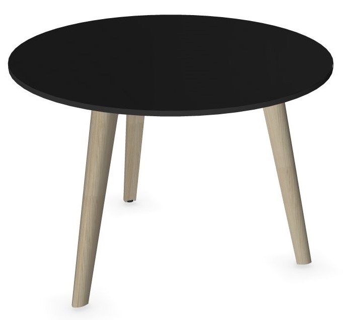 Rundt loungebord / sofabord i sort