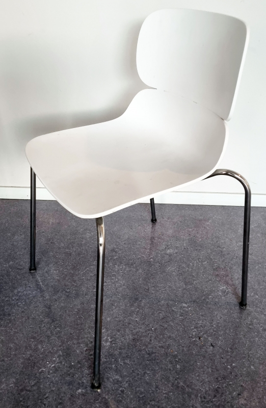 Konferansestol i hvitt / krom, Molo