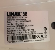 Understell for skrivebord med elektrisk hevsenk i hvitt fra Linak, teleskop, passer 120cm eller bredere bordplate pent brukt