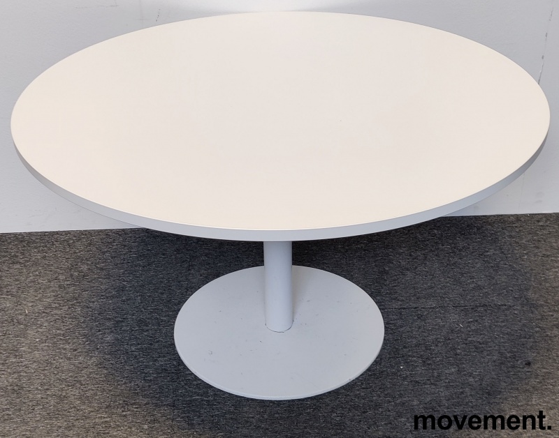 Solgt!Rundt møtebord i hvitt, Ø=120cm, - 1 / 3