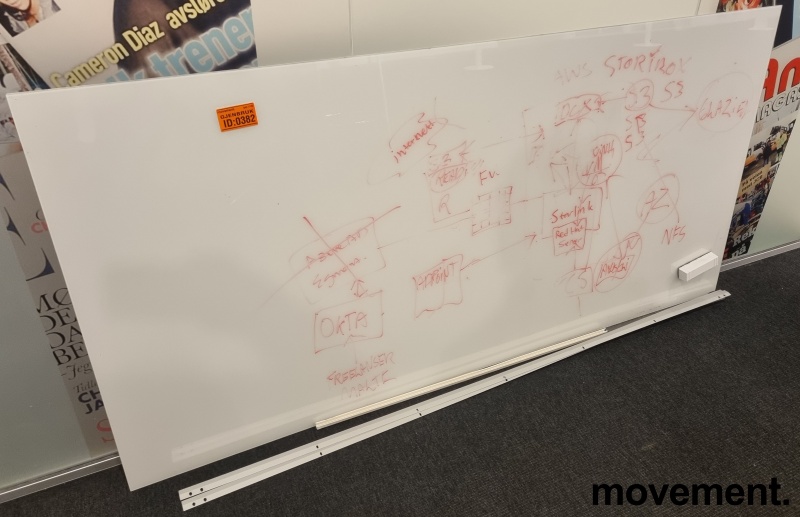 Solgt!Whiteboard i hvitt glass fra - 2 / 2