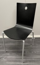 Kinnarps konferansestol i sort finer / grålakkert metall, Citra, pent brukt