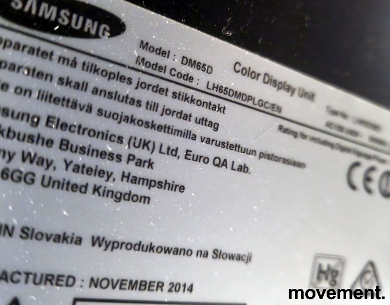 Solgt!Samsung DM65D, 65toms Public - 3 / 3