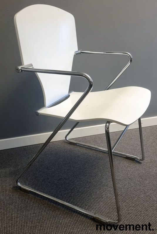 Solgt!Designstol i hvitt/krom fra STUA, - 1 / 5