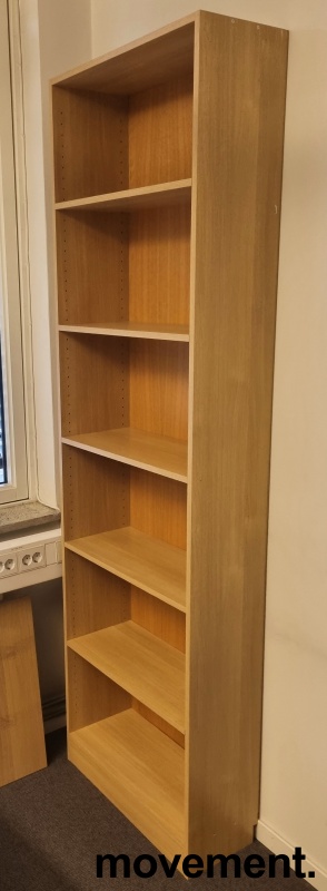 Solgt!Åpen bokhylle / ringpermreol i eik,