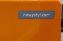 Konferansestol / stablestol i orange fra NowyStyl, modell  Fondo, pent brukt