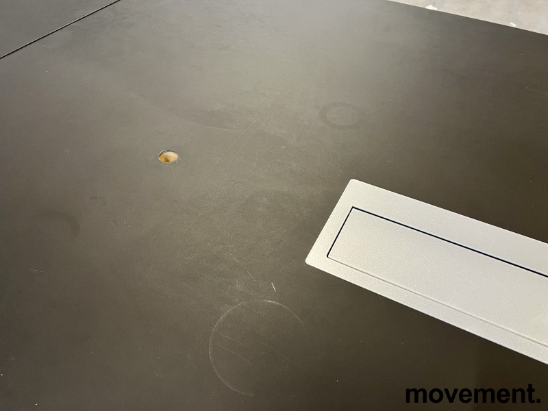 Solgt!Lekkert møtebord i sort linoleum - 3 / 4